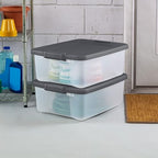 Sterilite 6-Pack ShelfTote, Clear Plastic Storage Bins with Lids, 25 Quart, Gray - Stackable Organizing Container Boxes for Closet, Bathroom, and Office - size: 25 Quart Tote, style: 6 Pack