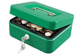 KYODOLED Medium Cash Box with Money Tray,Small Safe Lock Box with Key,Cash Drawer,7.87"x 6.30"x 3.54" Green Medium - color: Green, size: Medium