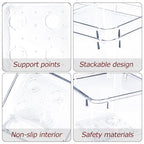 4 PCS Clear Plastic Drawer Organizer, Desk Drawer Divider Organizers and Storage Bins for Makeup, Jewelry, Gadgets for Kitchen, Bedroom, Bathroom, Office (9.0"x3.0"x2.2")
