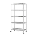 Seville Classics 5-Tier Wire Shelving with Wheels, 5-Tier, 30"" W x 14"" D (NEW MODEL), Chrome Plating, Plated Steel - color: Plated Steel, size: 5-Tier, 30" W x 14" D (NEW MODEL)