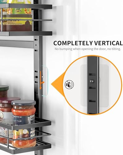 Moforoco 6-Tier Over The Door Pantry Organizer, Pantry Organization and Storage, Black Hanging Basket Cabinet Door Wall Spice Rack Shelves, Home & Kitchen Laundry Room Bathroom Essentials accessories - color: Black, size: 6-Tier Standard