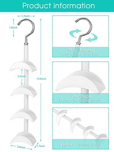 Purse Hanger for Closet - Rotating Handbag Hanging Hook Bag Storage Space Saver with 4 Hooks, Hanging Organizer for Scarf Handbag Belt - style: Purse Hook-1 Pcs