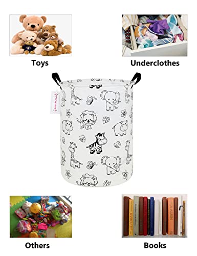 QUEENLALA Large Storage Basket,Laundry Hamper/Bathroom/Home Decor/Collapsible Round Storage Bin,Boys and Girls Hamper/Boxes/Clothing(Round-Zoo) - color: Round-Zoo
