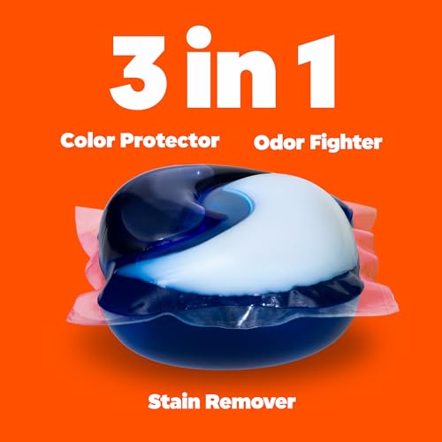 Tide PODS laundry detergent pacs, 3-in-1 Stain Remover, Odor Fighter, Color Protector, 57 Count, HE compatible, Spring Meadow Scent - size: 57 Count (Pack of 1)
