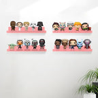 Dezzer 6 Pack Acrylic Shelves for Wall, 15" Acrylic Floating Shelves for Bathroom Bedroom, Invisible Bookshelf Wall Ledge Storage Shelf Books Perfume Toys Action Figure Display Shelves, Pink - style: 15 inch 6-pack Pink