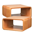 Wooden Cube Storage Bookcase Organizer, Bookshelf for Bedroom, Livingroom, Dormroom, Home Office, Studyroom, Home Decor and Contemporary Spaces (Red Oak | Pack of 2)