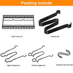 Pots and Pans Organizer for Cabinet with 2 Hooks, Adjustable Pot and Pan Organizer Rack for Cabinet 8 Tiers Durable Steel Construction Pot Rack Space Saving Kitchen Storage