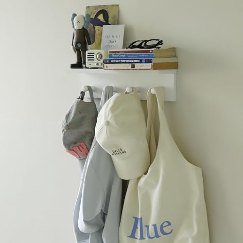 Entrance Coat Rack ，Coat Hooks, Wall-Mounted Wooden Hook Rack, Wall-Mounted Shelves are Very Suitable (White Color Finish—A-2) - style: White color finish—A-2
