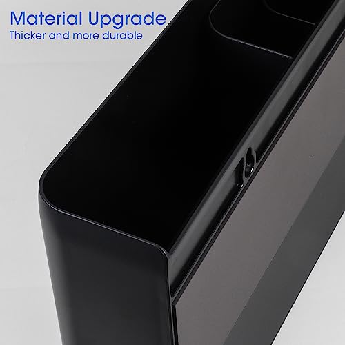 Picowe 3 PCS Magnetic Laundry Storage, Magnetic Storage Box for Laundry Room, Kitchen, Bathroom, Office, Space-Saving Trash Container Hanging on Dryer, Washer or Wall Mount Trash Bin (Black) - size: L+ M + S - Black