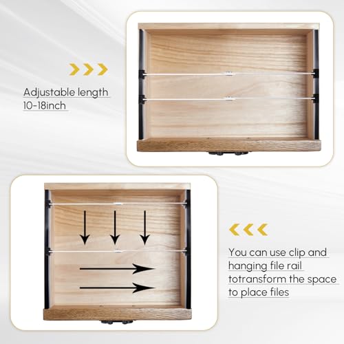 12 Pcs Metal Adjustable File Cabinet Rails Set Include 8 Hanging File Rail Clips 4 Cabinet Dividers Bars Suitable for Cabinets with Drawer Thickness Less Than 1/8 Inch(Silver,10-18 Inch) - color: Silver, size: 10-18inch