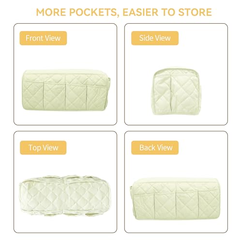 MEHIDFY Armchair Caddy, Waterproof Sofa Armrest Organizer, Non Slip Recliner Organizer, Remote Holder for Recline, Recliner Caddy with 14 Pockets Storage for TV Remote, Phone, Magazine (White) - color: White