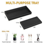 Bathroom Counter Tray,EG-SIPRO High-Grade Thickened Silicone Bathroom Vanity Tray,Shatterproof Durable Rectangle Bathroom Tray Soap Dispenser Tray for Bathroom Countertop - color: Black, size: 7.8" x 3.9" x 0.8" + 10.6" x 5.1" x 0.8"