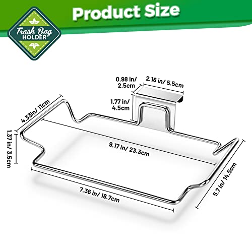 HNYYZL Trash Bag Holder,2 Pack Trash Bag Holder for Cabinet Door and Cupboards,Stainless Steel,Plastic Bag Holder Under Sink,Use for Kitchen,Bathroom,Camper,Rv - color: Silver