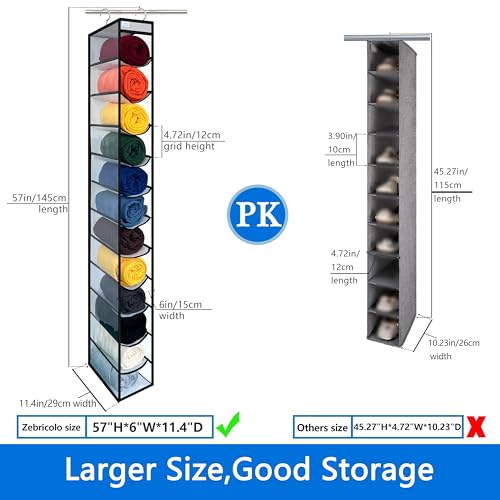 Closet Organization,12 Section, Hanging Closet Organizer, Space Saving, College Dorm Essentials for Girls,Heavy dutys Hooks Up to 45 Pounds,Clothes Storage,Closet Organizer,White/Black - color: NEW Heavy duty rack-White/Black-12 pockets
