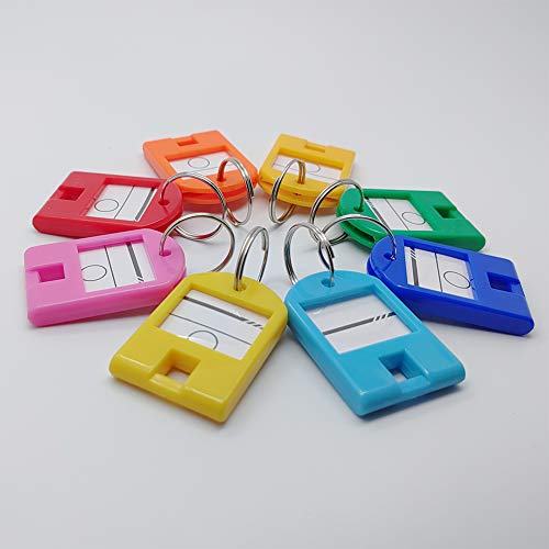 Portable Metal Ring Key Organizer with 16 Spring Hooks & Key Tags with Ring and Label Window