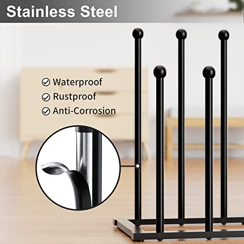 pickpiff Free Standing Shoe Racks - Black Metal Boot Rack for Dorm Room, Closet, Entryway, Bedroom, Patio Outdoor, Hallway, Black, Shoe Storage Fit for 6 Pairs - color: Black, size: Medium for 6 Pairs