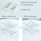 2 Pack Soda Can Dispenser for Refrigerator,Adjustable Width Soda Can Organizer,Stackable Drink Organizer for Fridge,Pantry,Cabinet,Soda Holder for Refrigerator