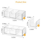 PAVSTINE Medicine Cabinet Organizer 2 Pack, Stackable Storage Drawers with Removable Divider, Make Up Organizer for Bathroom Mirror Cabinets, Vanity, Closet, Countertop - Clear - size: 2-Tier