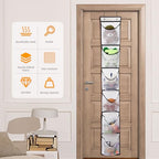 GOMAJI 6 Large Breathable Mesh Pockets, Over The Door Shoe Organizer, Boots Hanging Storage Shoe Rack for Closet, Accessories - - White