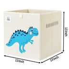 CLCROBD Foldable Animal Cube Storage Bins Fabric Toy Box/Chest/Organizer for Toddler/Kids Nursery, Playroom, 13 inch (Dino T-Rex) - color: Dino T-Rex