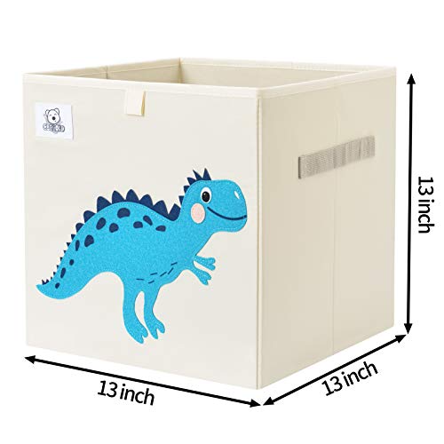 CLCROBD Foldable Animal Cube Storage Bins Fabric Toy Box/Chest/Organizer for Toddler/Kids Nursery, Playroom, 13 inch (Dino T-Rex) - color: Dino T-Rex