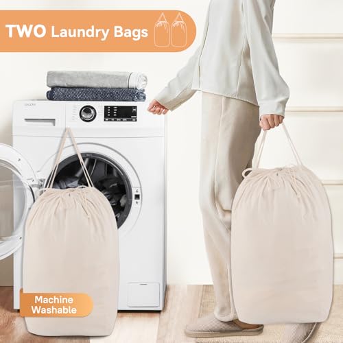 MCleanPin 225L Large Laundry Hamper Collapsible with 2 Washable Laundry Bags, Dirty Clothes Hamper, Laundry Basket with Handles Foldable Laundry Basket for Dorm College(Navy Blue) - color: Large Navy Blue