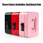 KYODOLED Medium Cash Box with Combination Lock Safe Metal Money Box with Money Tray for Security Lock Box 7.87x 6.30x 3.54Inch Pink Medium - color: Pink, size: Medium