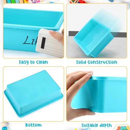 Hoteam 10 Pcs Flat Storage Organizer Tray Bin Paper Tray for Classroom Plastic Stackable File Organizer for School Office Teacher Book Organization(Teal,13.78 x 9.84 x 3.15 Inch) - color: Teal, size: 13.78 x 9.84 x 3.15 Inch