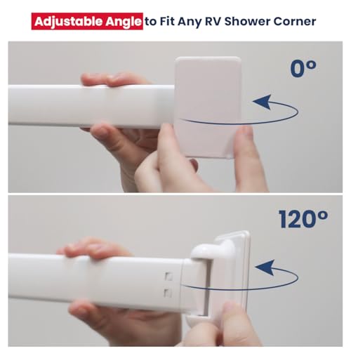 Safoner Adjustable RV Shower Corner Storage Bar- Durable Aluminum RV Corner Caddy for Shower Organization- Perfect for Travel Trailer, Camper Inside Storage and Organization- 2 Packs - size: 2 Packs