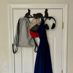 Evelots Over The Door 4 Hook Towel/Coat Rack Hanger Organizer, Kitty Cat Design-Easy No Tool Installation-Black Iron-Holds 20 lbs. - size: 1 Pack, style: 4 Hook Kitty Cat Design