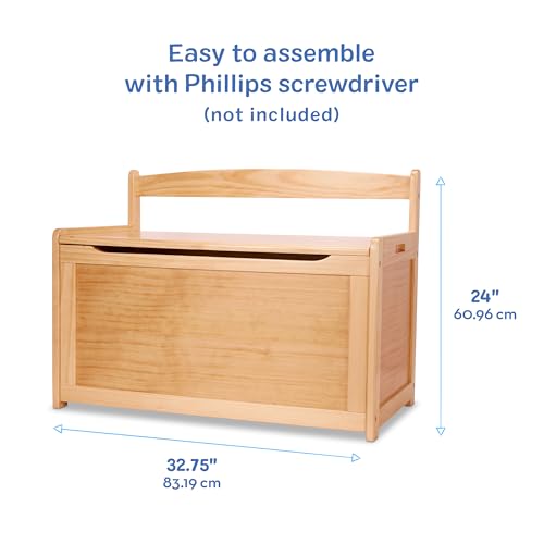 Melissa & Doug Wooden Toy Chest - Light Wood Furniture for Playroom, Blonde Kids Toy Box, Wooden Box Storage Organizer, Children's Furniture Chest - color: Honey