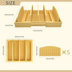 Lid Organizer for Cabinet – Bamboo Kitchen Storage for Plastic Lids, Adjustable Drawer Dividers, Food Container Organizer (Fits Cabinets & Drawers) (Extra Large) - size: Extra Large