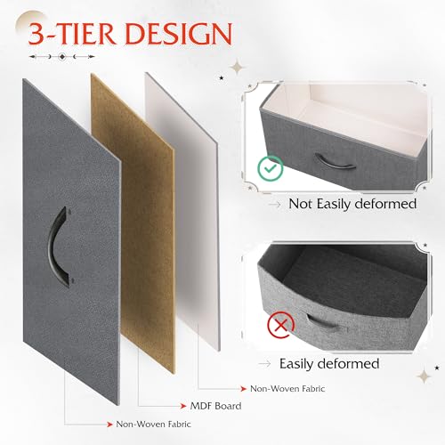 WLIVE Night Stand Set 2, Dresser and Nightstand Sets, Small Dresser for Bedroom with 2 Drawers, End Table with Fabric Bins for Closet, Bedside Furniture, College Dorm, Dark Grey - color: Dark Grey (Set of 2), size: 11.8"D x 15.7"W x 20.9"H