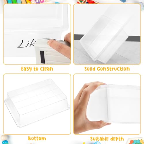 Hoteam 10 Pcs Flat Storage Organizer Tray Bin Paper Tray for Classroom Plastic Stackable File Organizer for School Office Teacher Book Organization(Clear,13.78 x 9.84 x 3.15 Inch) - color: Clear, size: 13.78 x 9.84 x 3.15 Inch