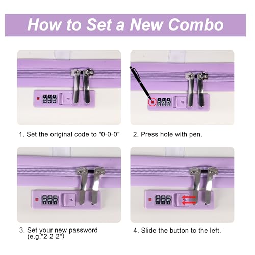 14 Inch Makeup Train Case Portable Hard Shell ABS Cosmetic Travel Case with Security Lock Large Toiletry Organizer Box with Elastic Strap for Suitcase Handle Travel Essentials Gift for Women - color: Beige+Purple, size: 14 Inch