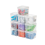 IRIS USA Vertical Plastic Flip Top Storage Containers Bins with Lids for Pantry, Home, Office, Organization, Small, Stackable Hinged Organizer with Latches, Clear, 10 Pack - size: Small - 10 Pack