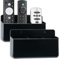 Adjustable Remote Control Wall Mount, 3 Slot TV Remote Holder & Self Adhesive Controller Holder, Black (2 Packs) - color: Black&2pcs