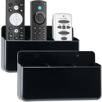 Adjustable Remote Control Wall Mount, 3 Slot TV Remote Holder & Self Adhesive Controller Holder, Black (2 Packs) - color: Black&2pcs