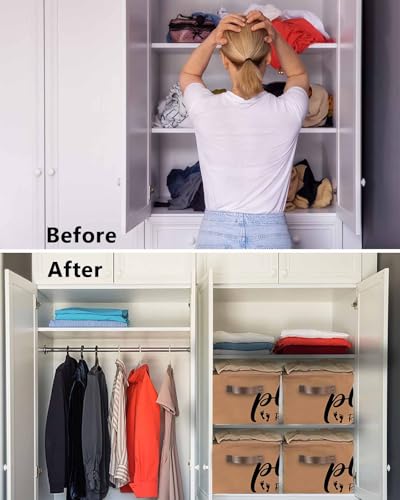 Please Remove Your Shoes Storage Basket Waterproof Cube Storage Bin Organizer with Handles, Farmhouse Brown Collapsible Storage Cubes Bins for Clothes Books Toys 15"x11"x9.5"