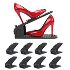 Shoe Slots Organizer, 8 PCS 4-Level Adjustable Shoe Rack Stacker, Organizador de Zapatos, Double Deck Shoe Holder for Closet Storage, No Assembly Needed, Black - size: 8PCS