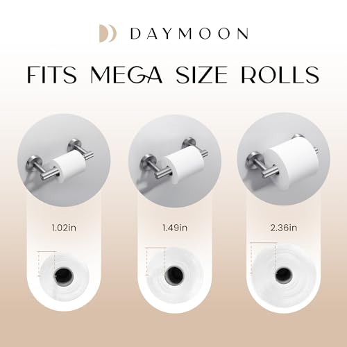 Day Moon™ - Toilet Paper Holder - Modern Roll Holder for Bathroom - 2 Pack - Wall Mount, Brushed Nickel - color: Brushed Nickel, size: Classic 2 Pack