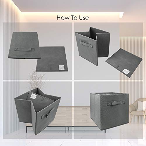 EBIGIC Mini Size 1-Pack Cube Storage Bins 9.0"x7.5"x7.5" Fabirc Foldable Closet Toy Organizer Collapsible Cloth Gray - color: Grey 1Pack, size: 9”x 7.5”x 7.5”