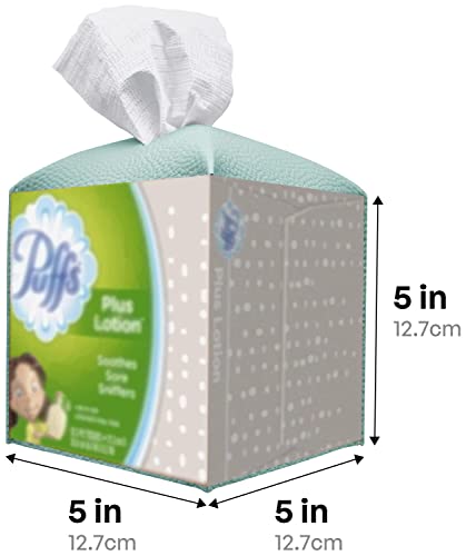 Carrotez Tissue Box Cover, [Refined] Modern PU Leather Square Tissue Box Holder - Decorative Holder/Organizer for Bathroom Vanity Countertop, Night Stands, Office Desk & Car 5"X5"X5" - Mint - color: Tiffany Mint, size: [Square]