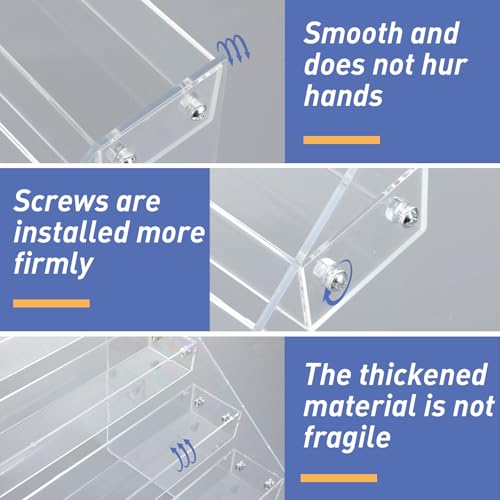 2-Pack 6-Tier Acrylic Display Shelf, Clear Nail Polish Paint Organizer - Wide Slot Multi-Layer Riser for Perfume, Makeup, Figures, Spices, Cards & Stickers