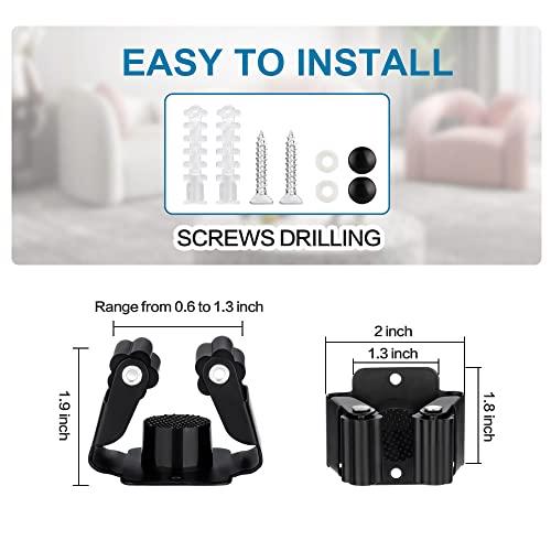 JAMEND CLXP 3PCS Broom and Mop Holder, Heavy Duty Garden Tool Organizer Rack Rake and Shovel Handle, Stainless Steel Mop Hanger. Wall Mounted Utility Rack with Screws, Silver. - color: Silver, size: 3