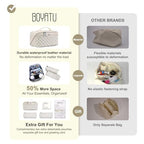 BOYATU Travel Makeup Bag Cosmetic Bags for Women: 3 Pcs Set Large Capacity Make up Bag with Handle - Vegan Leather Toiletry Bags with Compartments - Makeup Organizer for Travel Essentials(A-8-White) - color: A-8-White