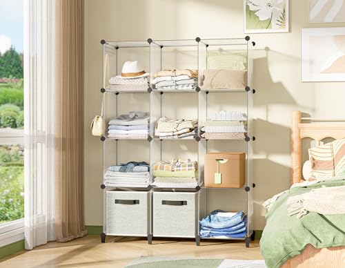 Closet Organizer, 12-cube Closet Organizers and Storage, Portable Cube Storage Organizer, Closet Shelves for Kids, Closet, Bedroom, Bathroom, Office, Transparent - color: Transparent