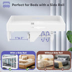 Bedside Shelf for Top Bunk Bed, Bedroom Dorm Room Essential Nightstand for College Student, White Bunk Bed Tray Table with 50LBS Capacity, BedShelf with Cup Holder (Material & Clamping Screw Updated) - color: White (Updated Version)