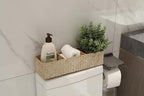 Whitewash Seagrass Storage Basket Woven Shelf Baskets for Bathroom Vanity Dresser Organizer 14.6inch x 4.7inch x 3.1inch - color: 3 Sections without Lid White