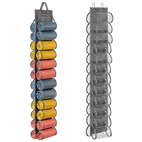 Lirex Hanging Yoga Legging Storage Organizer with 24 Pockets, Foldable Oxford Cloth Hanging Closet Organizer Shirts Jeans Storage Hanger Socks Holder for Family Closet Bedroom, Grey - color: Grey